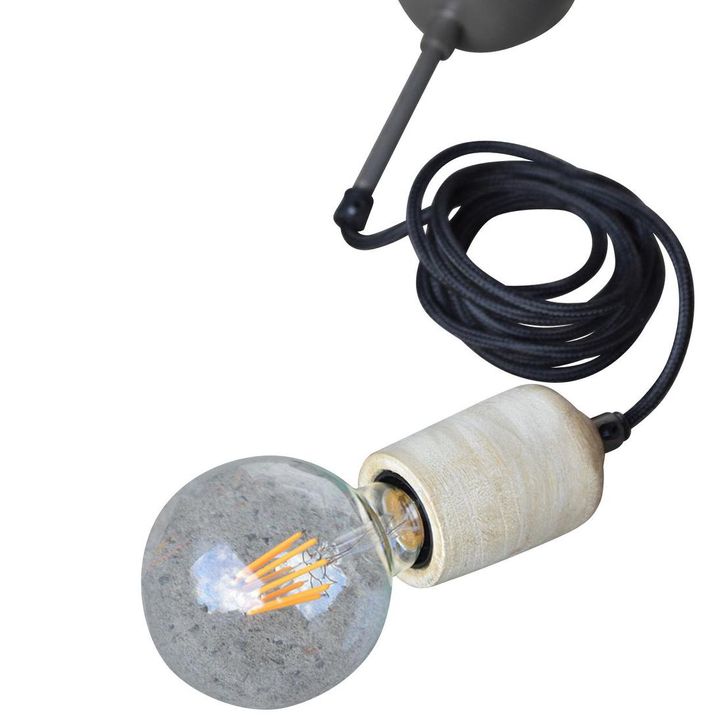 Wood Cord Drop Ceiling Pendant Whitewash