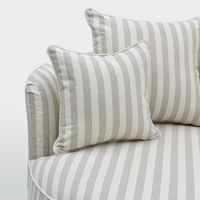 Noosa Hamptons Snuggle Chair Natural Stripe with White piping