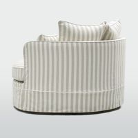 Noosa Hamptons Snuggle Chair Natural Stripe with White piping