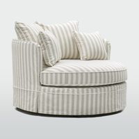 Noosa Hamptons Snuggle Chair Natural Stripe with White piping