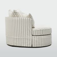 Noosa Hamptons Snuggle Chair Natural Stripe with White piping