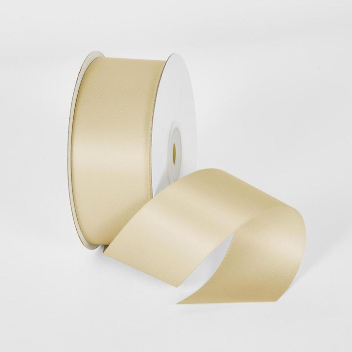 Ivory 22.86m -38mm Double Sided Satin Ribbon P871
