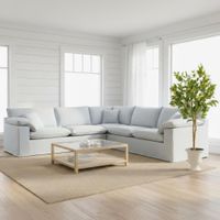 Norfolk 5 Seater Modular Sofa Beach w/White piping