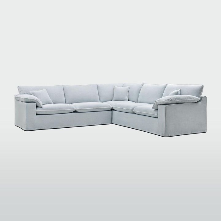 Norfolk 5 Seater Modular Sofa Beach w/White piping