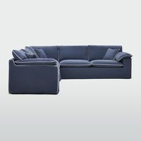 Norfolk 5 Seater Modular Sofa Navy w/White piping