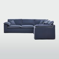 Norfolk 5 Seater Modular Sofa Navy w/White piping