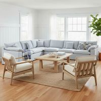 Norfolk 6 Seater Modular Beach w/White piping