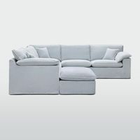 Norfolk 5 Seater Modular with Chaise (Reversible) Beach w/White piping