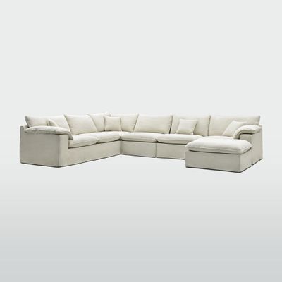 Norfolk 6 Seater Modular with Chaise (Reversible) Beige