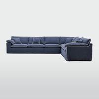 Norfolk 6 Seater Modular Navy w/White piping