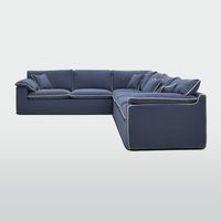 Norfolk 6 Seater Modular Navy w/White piping