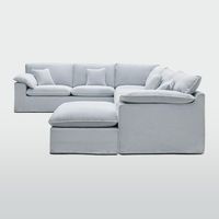 Norfolk 6 Seater Modular with Chaise (Reversible) Beach w/White piping