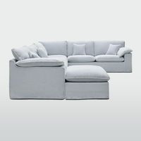 Norfolk 6 Seater Modular with Chaise (Reversible) Beach w/White piping