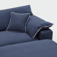 Norfolk 6 Seater Modular with Chaise (Reversible) Navy w/White piping