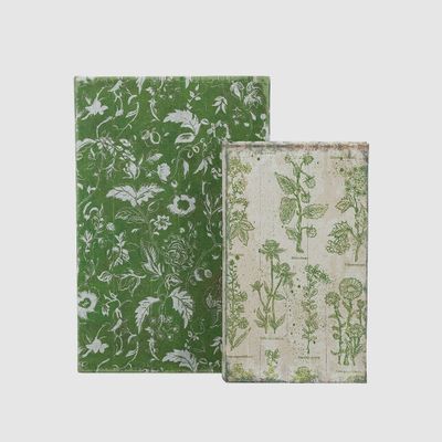Decorative Book Box Set of Two Green