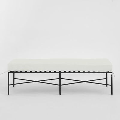 Sheffield Bench Outdoor with White Cushion