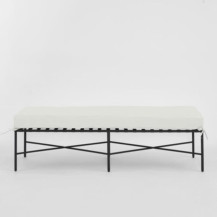 Sheffield Bench Outdoor with White Cushion