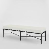 Sheffield Bench Outdoor with White Cushion