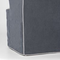 Slip Cover Only - Clifton Dining Chair W/Arms Navy With Ivory Piping