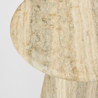 Parisi Round Side Table Grey Travertine Look - Outdoor