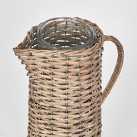 Rattan Jug With Glass Insert Large
