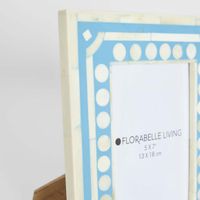 Zena Bone Inlay Photo Frame Light Blue 5x7