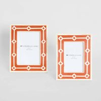 Sasha Bone Inlay Photo Frame Orange 4x6