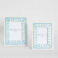 Zena Bone Inlay Photo Frame Light Blue 4x6