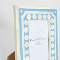 Zena Bone Inlay Photo Frame Light Blue 4x6