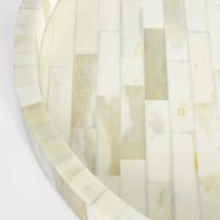 Koa Round Bone Inlay Tray White