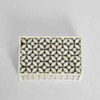 Aurora Bone Inlay Trinket Box Black/White