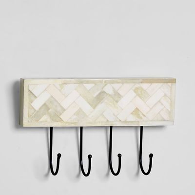 Vada Bone Inlay White Wall Hooks