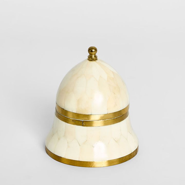 Suki Brass Box Medium White