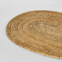 Paume Rattan Oval Placemat  Natural