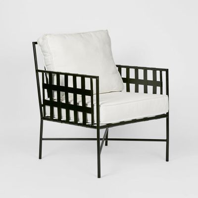 Sheffield Arm Chair Outdoor White Cushions