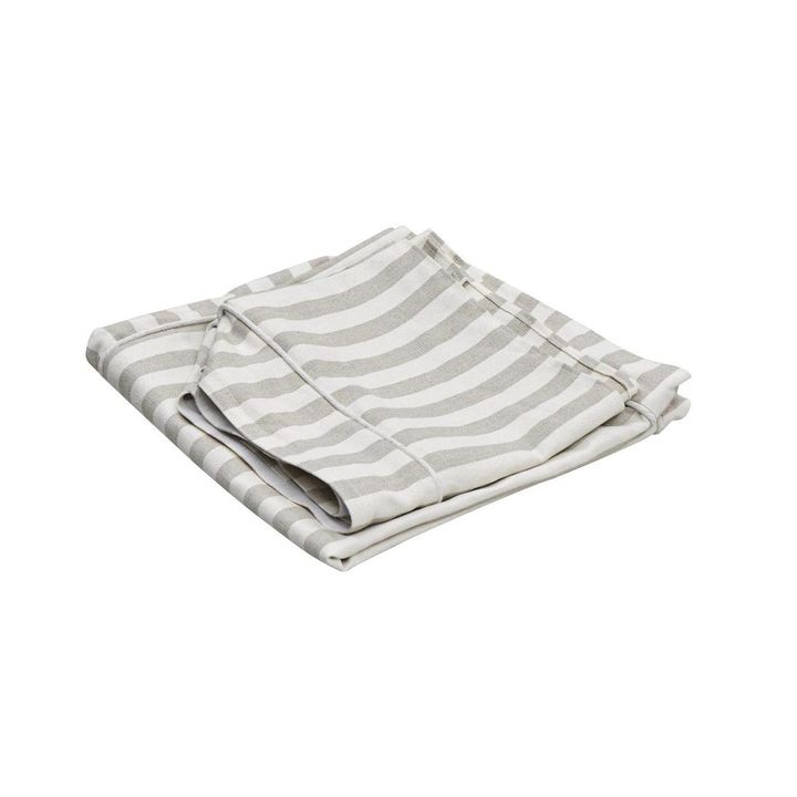 Slip Cover Only - Noosa Hamptons Snuggle Chair Natural Stripe With White Piping