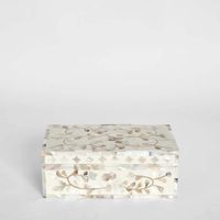 Elena Mother of Pearl Trinket Box White