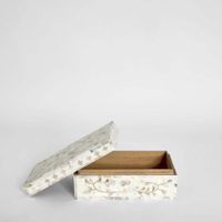 Elena Mother of Pearl Trinket Box White
