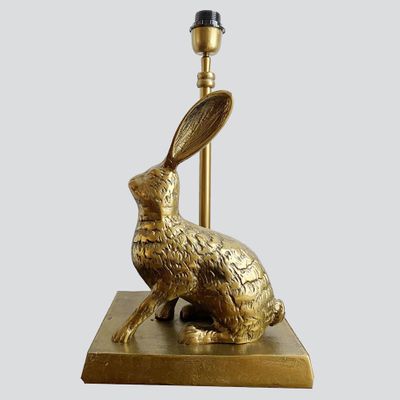 Rabbit Table Lamp Base only Antique Gold