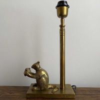 Squirrel Table Lamp Base only Antique Gold