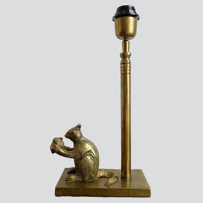 Squirrel Table Lamp Base only Antique Gold