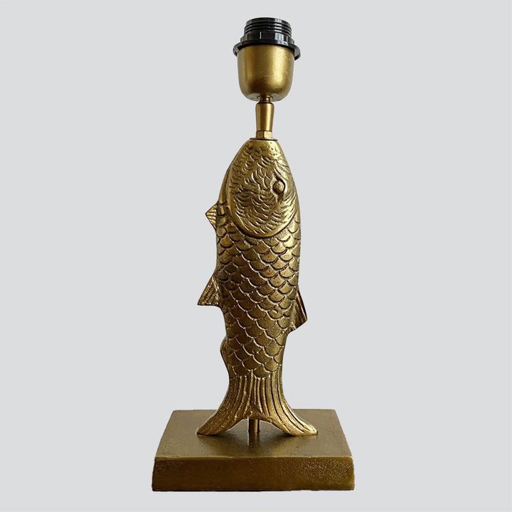 Fish Table Lamp Base only Antique Gold