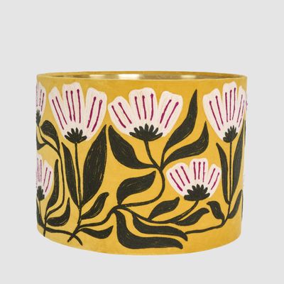 AD Daisy Velvet Drum Shade Yellow