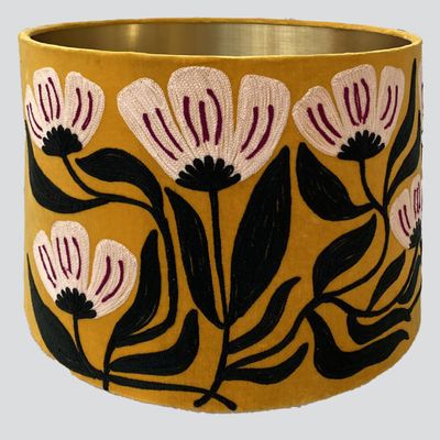 AD Daisy Velvet Drum Shade Yellow