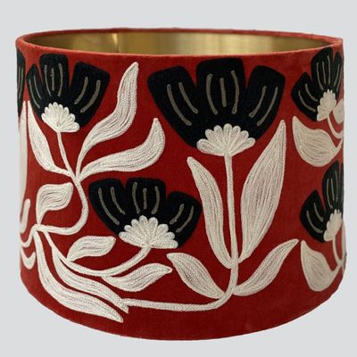 AD Daisy Velvet Drum Shade Rust