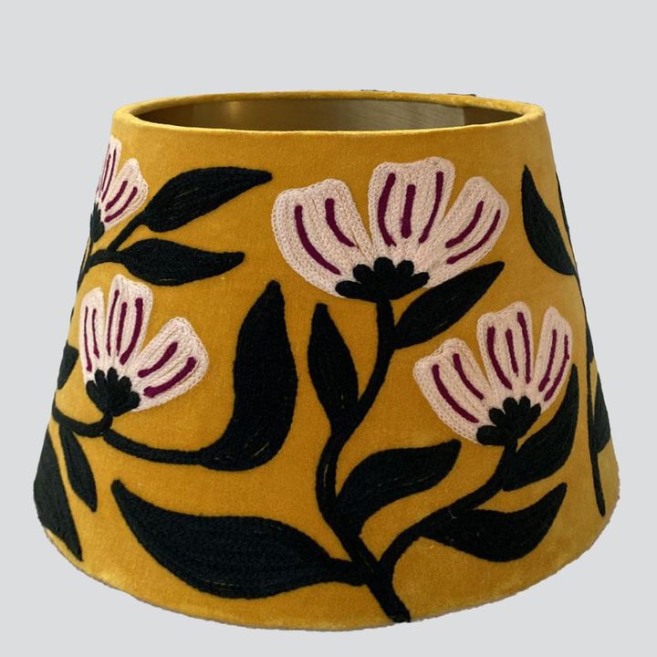 AD Daisy Velvet Tapered Shade Yellow