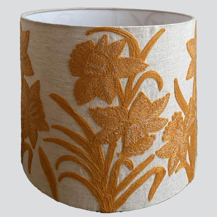 Narcissus Linen Drum Shade Yellow