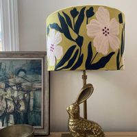 Poppy Velvet Drum Shade Lime Multi