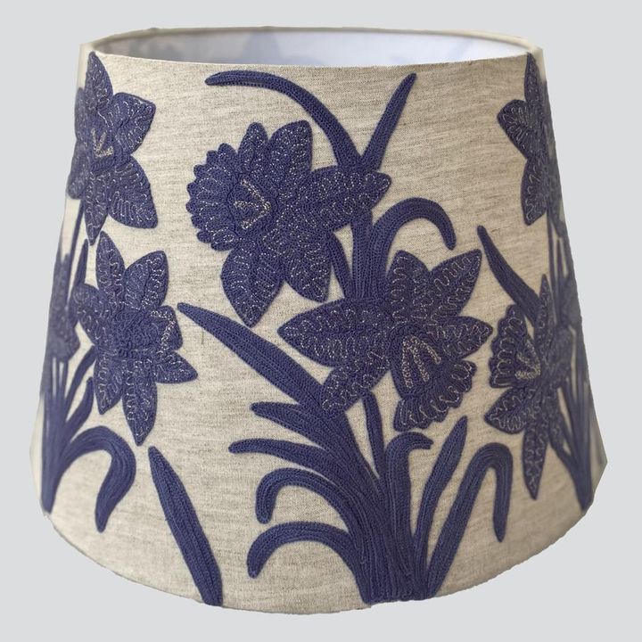 Narcissus Linen Tapered Shade Lavender