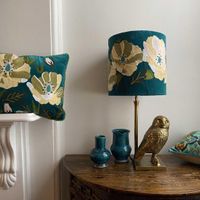 Wildflower Velvet Drum Shade Teal Multi